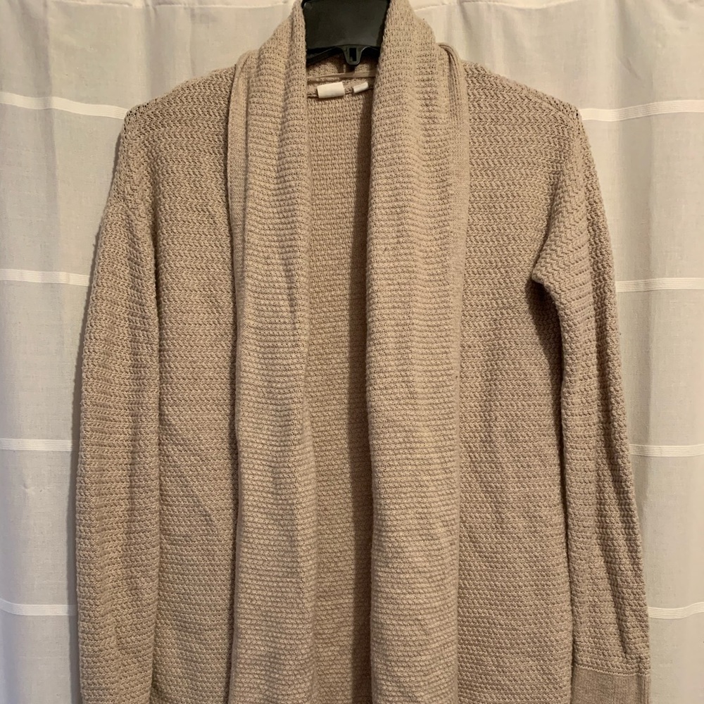 Knee length knit cardigan